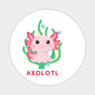 Cute Baby Lounging Axolotl Magnet